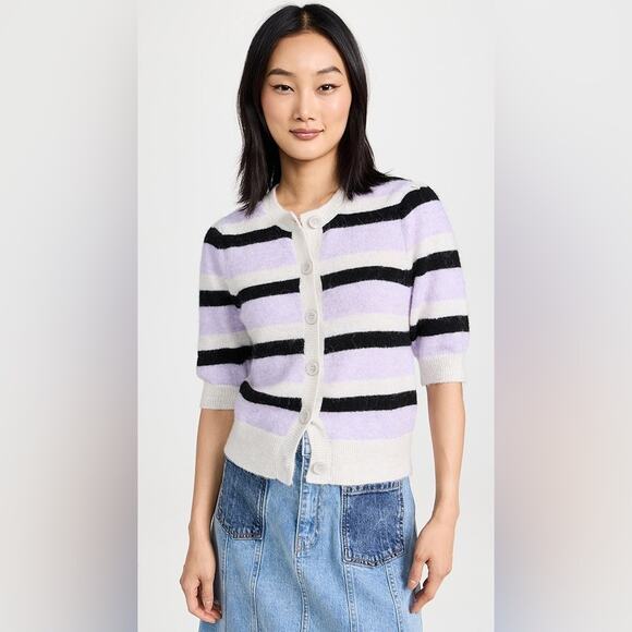 BAUM UND PFERDGARTEN Striped Carlee Cardigan  - Size Large - Picture 1 of 8